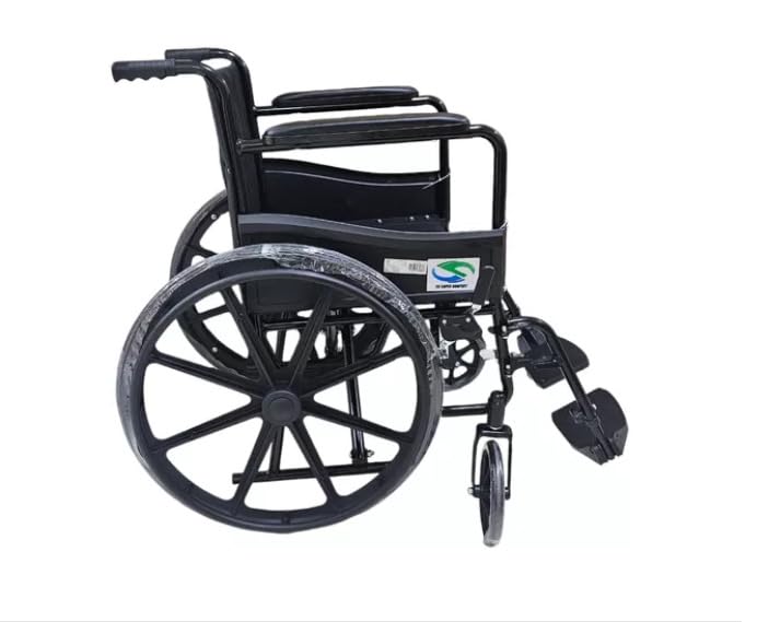 Silla de Ruedas Super Confort 321, Plegable, con Reposapiés, Negro