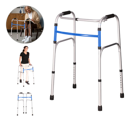 Andadera Ortopédica Tikun Sc-913lplegable Azul 4 Ruedas