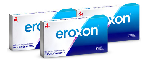 3 Cajas Eroxon Gel C/4 Tubos Tratamiento Disfunción Eréctil