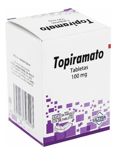 Topiramato Tabletas 100 Mg, 20 Tabletas