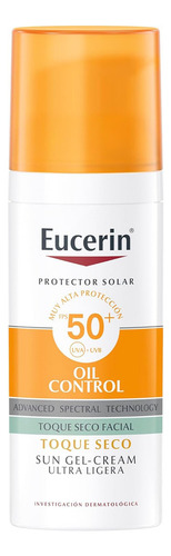 Eucerin Protector Solar Facial Toque Seco Oil Control Fps50+ 50ml Efecto Mate