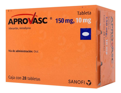 Aprovasc Tabletas 150 Mg/10 Mg, 28 Tabletas