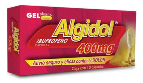 Algidol, Ibuprofeno, 10 Capsulas 400 Mg