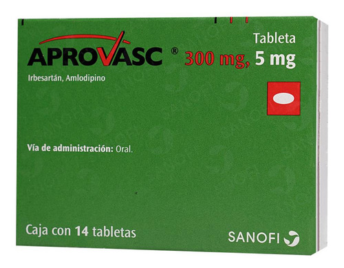 Aprovasc Tabletas 300 Mg/5 Mg, 14 Tabletas
