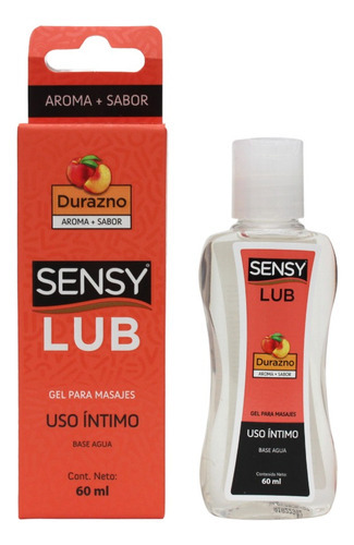 Lubricante Comestible Sensy Lub Con Aroma Y Sabor 60 Ml Sabor Durazno