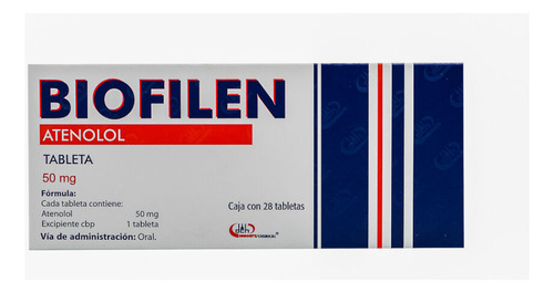 Biofilen Atenolol Control De Presión 50 Mg 28 Tabletas