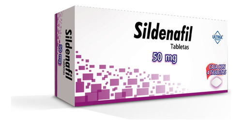 Sildenafilo Tableta 50 Mg, 4 Tabletas