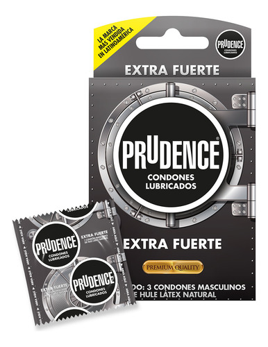 Condones De Látex Prudence Extra Fuerte 3 Condones Premium