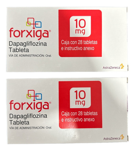 Forxiga 10mg  Dapagliflozina Con 28 Tabletas Pack 2 Piezas