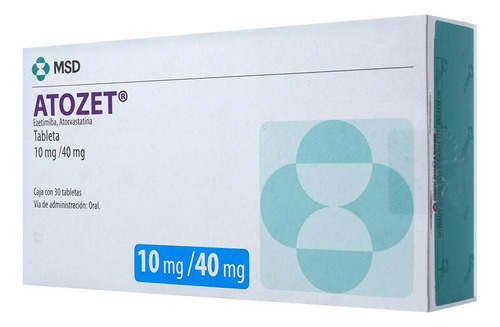 Atozet Tabletas 10 Mg/40 Mg, 30 Tabletas