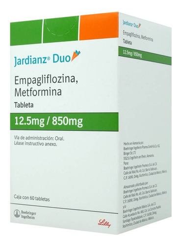 Jardianz Duo Tableta 12,5 Mg/850 Mg, 60 Tabletas