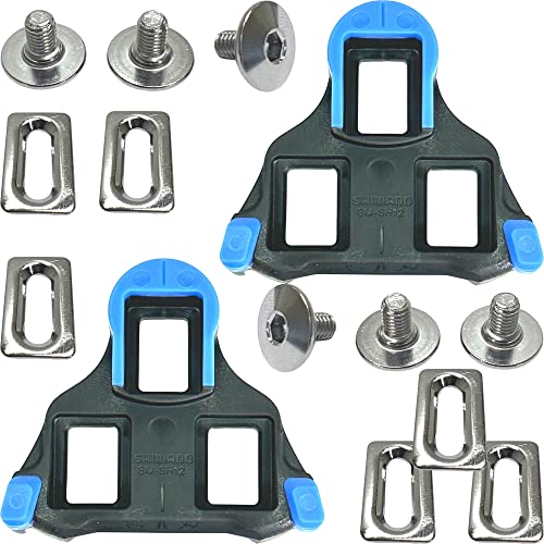 SHIMANO SPD SL - Placas para Pedales de Bicicleta de Carretera (SH-12 Not Fixed (Giro Central Delantero), Color Azul