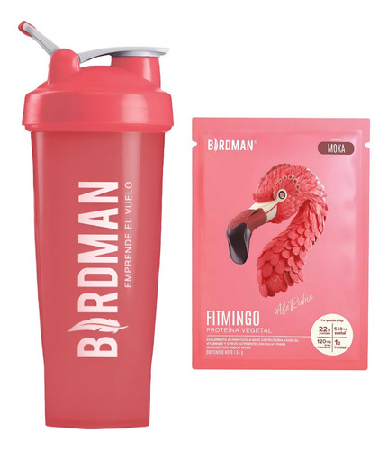 Birdman Vaso Shaker + 1 Sobre Fitmingo Moka Color Rosa