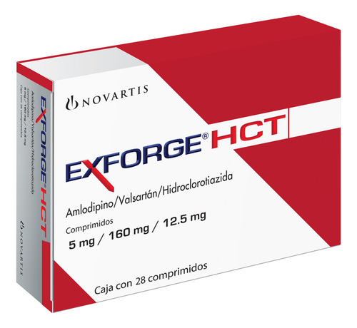 Exforge Hct Comprimido 5 Mg/160 Mg/12,5 Mg, 28 Comprimidos