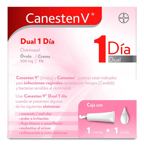 Canesten V Dual, 1 Tubo 10 G + 1 Óvulo