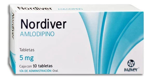 [Nordiver5MG10] Nordiver Amlodipino 5mg C/10 Tabletas Maver