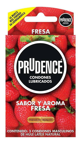 [7502214982477] Condones De Látex Prudence Sabor Y Aroma Fresa 3 Condones