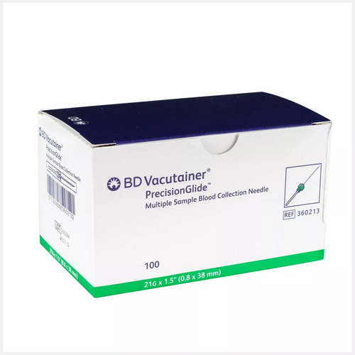 [0130382903602132] Aguja Vacutainer 21g X 38 Mm Bd Verde Caja Con 100 Pzas