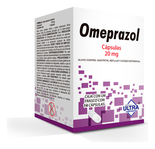 [7502216792555] Omeprazol Cápsulas 20 Mg, 14 Cápsulas