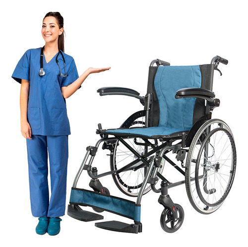 [SC-370] Silla De Ruedas Super Confort Sc-370 Plegable Negro-azul