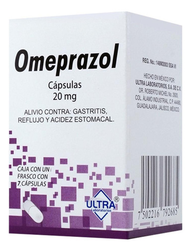 [7502216792685] Omeprazol Cápsulas 20 Mg, 7 Cápsulas