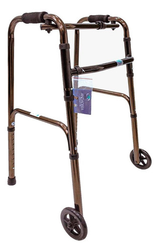 [SC-914] Andadera Para Adulto De Aluminio Con Ruedas Color Bronce