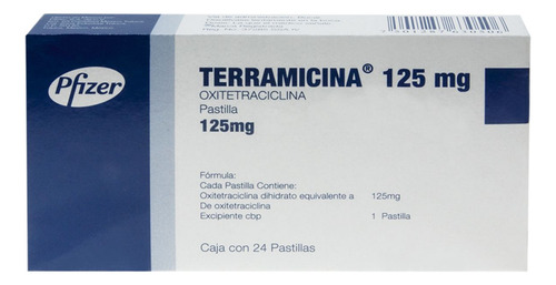 [7501287630506] Terramicina Tableta 125 Mg, 24 Trociscos