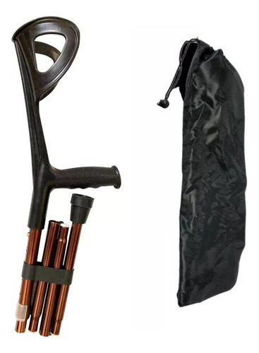 [SC-851] Muleta Bastón Plegable Canadiense Aluminio Ajustable Bronce