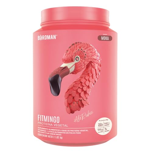 Birdman Fitmingo: Proteína Vegana con Fit, Beauty y Balance Blends. Con Ácido Hialurónico, Inositol, Potenciadores de Colágeno, Vitamina C, Vitamina D3, Zinc, Enzimas Digestivas y Svetol. Sabor Moka 1.02kg