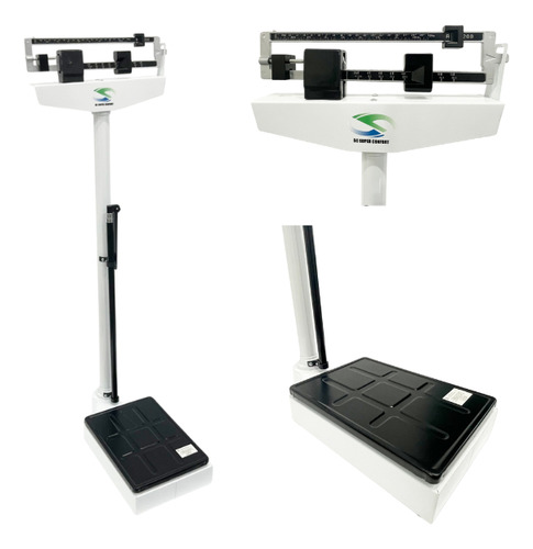 [SC-B20] Báscula Con Estadimetro Soporta 200 Kg, Tallímetro 1.9 M Color Blanco