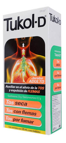 Tukol-d Adulto Jarabe 0,2 G/2 G/100 Ml, 1 Frasco 125 Ml