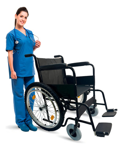 [SC-390] Silla De Ruedas Todo Terreno, Llantas Traseras 24 | Sc390 Color Negro