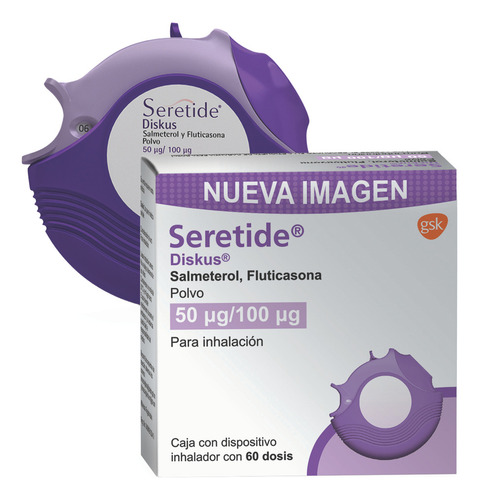 [7501027800046] Seretide Diskus Polvo Para Inhalación 50 Mcg/100 Mcg, 1 Dispositivo Inhalador 60 Dosis