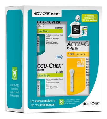 [INST5] Kit Glucómetro Accu-chek Instant + 110 Tiras Y 110 Lancetas
