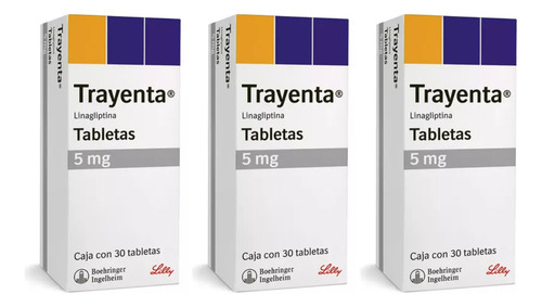 [TYNT3PK] Trayenta 5mg Linagliptina Con 30 Tabletas Pack 3 Piezas