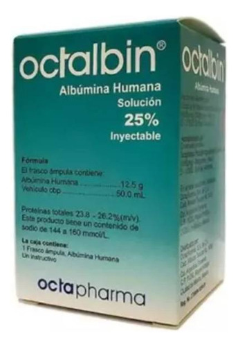[7502253890474] Octalbin Solución Inyectable 25 %, 1 Frasco Ámpula 50 Ml