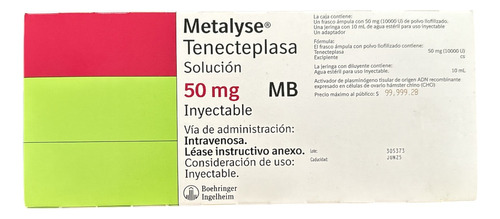 [7501037965094] Metalyse 50mg Tenecteplasa S.i. Con 1 Ámpula