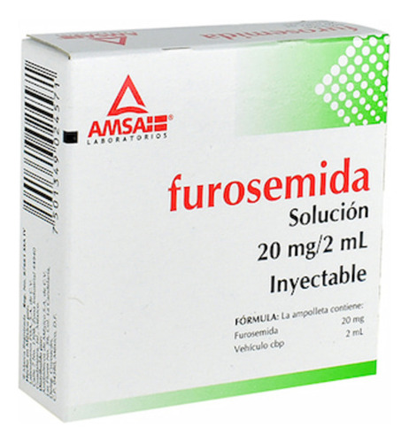 [7501349024571] Furosemida Solución Inyectable 20 Mg/2 Ml, 5 Ampolletas 2 Ml