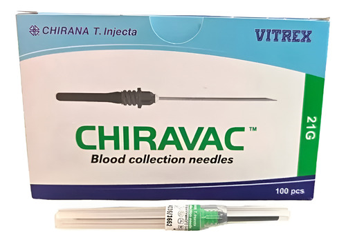 [CHBCN21112] Aguja Chivarac 21g Compatible Con Bd Vacutainer Con 100 Pzas